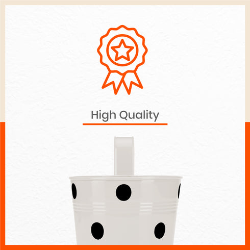 RUI Hanging Metal Pot Holders / Planters for Home / Balcony / Garden | White - Set of 5